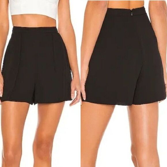 BCBGMAXAZRIA Black High-Waisted Shorts L Sheer Lightweight Pleated Flowy City - Picture 1 of 9